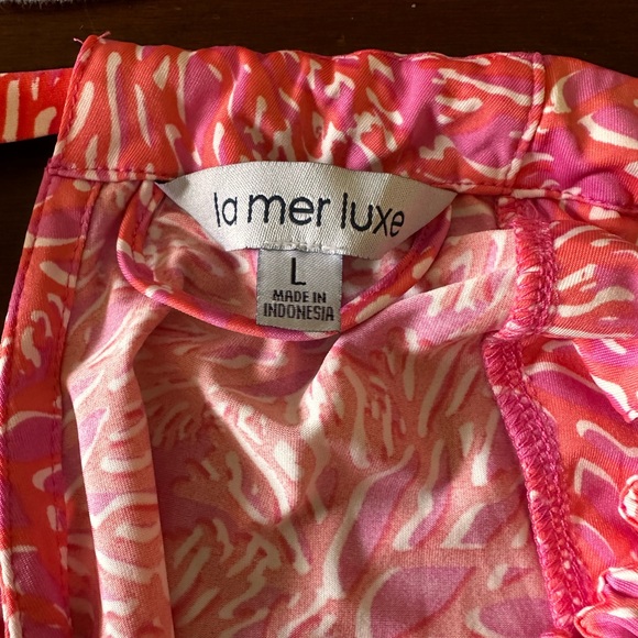 La Mer‎ Luxe size Large pink coral adjustable straps with belt midi dress - Picture 8 of 11